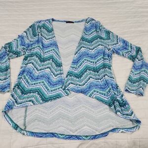 Chevron Patterned Open Cardigan Stella Rose